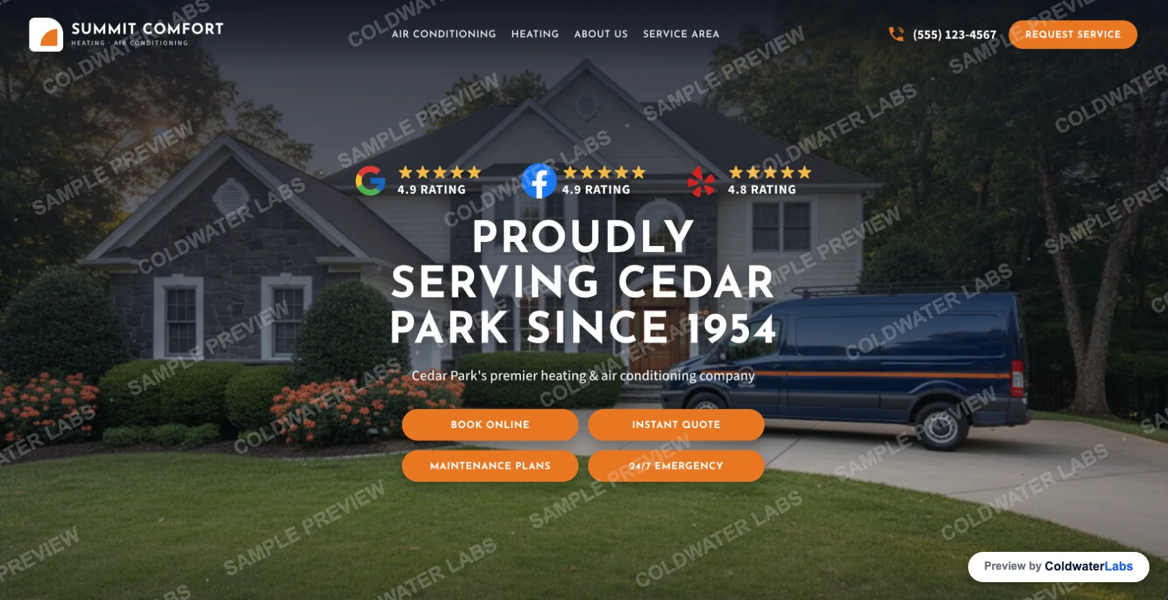 Classic-style HVAC site preview